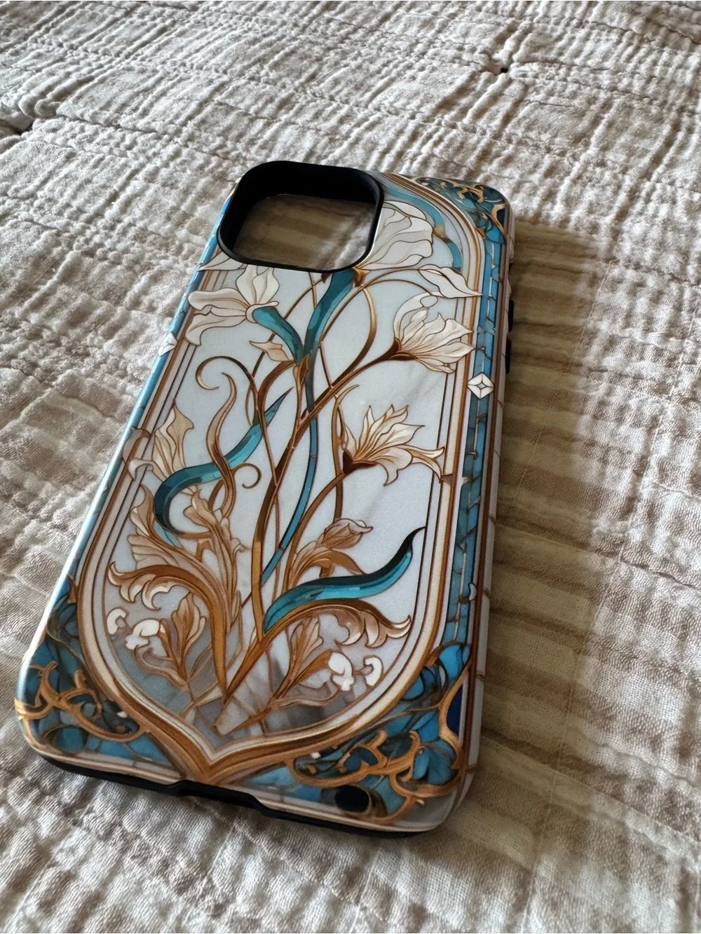 Decorative Art Nouveau Blue Floral Phone Case